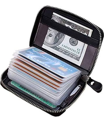 Shuangyou Leather Card Holder/Passport Holder/Document Holder Button Black Card Holder Black