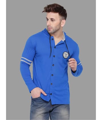 Tfurnish - Blue Cotton Blend Slim Fit Men's T-Shirt ( Pack of 1 )