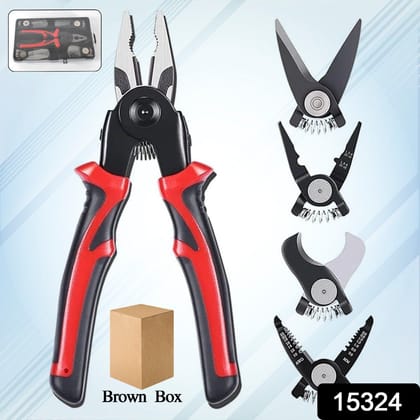 5 in 1 Wire Stripper Pliers Set, Soft Grip, Anti-Slip, Alloy Steel, Cutting, Gripping, Stripping