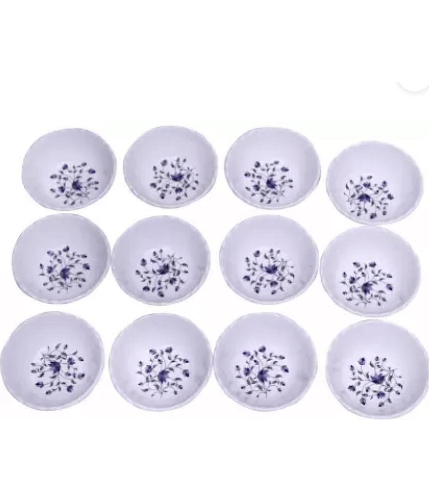 Carnival - M-501 round bowl 12 pcs White Melamine Dinner Set ( Pack of 12 )