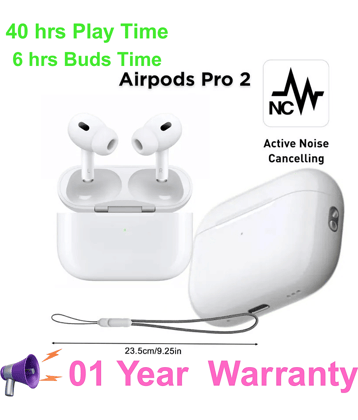 White color airpods with ANC and touch control, earbuds, bluetooth