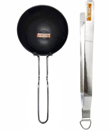 iWARE ROTITADKA Non-Stick Hard Anodised Tadka Pan Heavy Bottom without Lid 12 cm Diameter 0.5 Ltr