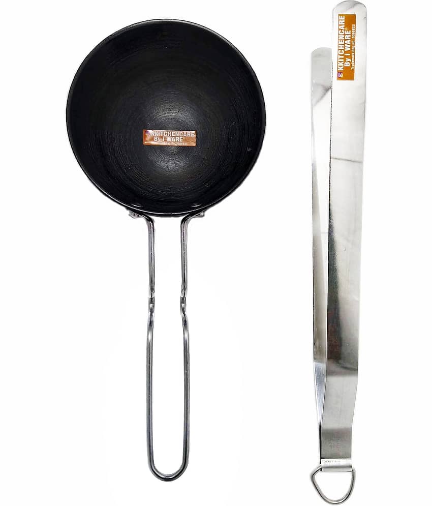 iWARE ROTITADKA Non-Stick Hard Anodised Tadka Pan Heavy Bottom without Lid 12 cm Diameter 0.5 Ltr