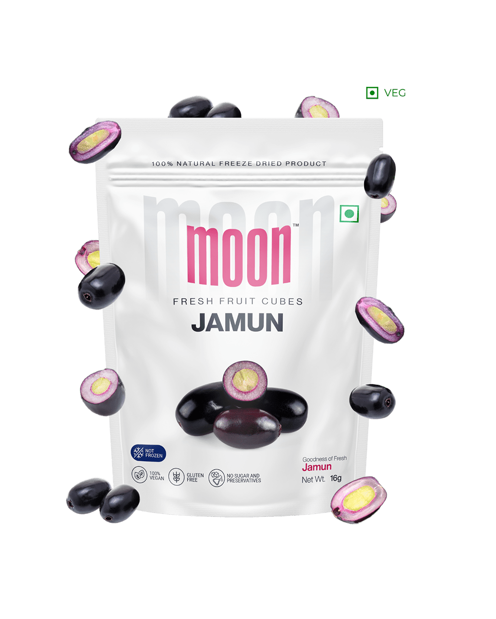 Moon Freeze Dried Jamun Cube, 16 gm