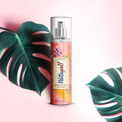 Layer'r Wottagirl Mandarin Twist Body Splash Combo for Women 135ml with Wottagirl Moisturizing Cream for all skin types 25g