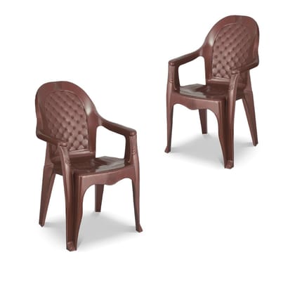 MAHARAJA Dolphin for Home, Office | Comfortable | Arm Rest | Bearing Capacity up to 200 Kg Plastic Outdoor Chair