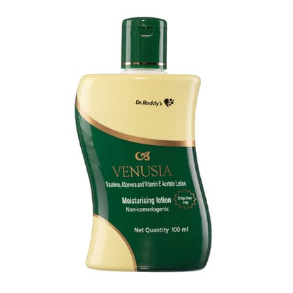 Venusia Dr Reddy'S I Moisturizing Lotion I Enriched With Vitamin E, Aloe Vera & Squalene I Daily Face And Body Lotion I Soothing Itch Relief, Non-Greasy, 100Ml Venusia Dr Reddy'S I Moisturizing Lotion I Enriched With Vitamin E, Aloe Vera & Squalene I Dai