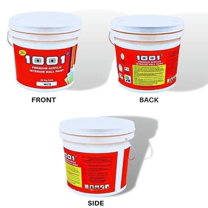 1001 Premium Acrylic Interior Washable Wall Paint | Eco-Friendly | Odour free | Non-inflammable | With Latex Satin Silk Finish | Pure Acrylic Distemper Paint | 10 Kg.