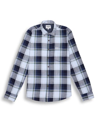 INDIGO CHECKS SHIRT IN GREEN-M