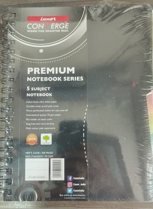 5 subject book spiral