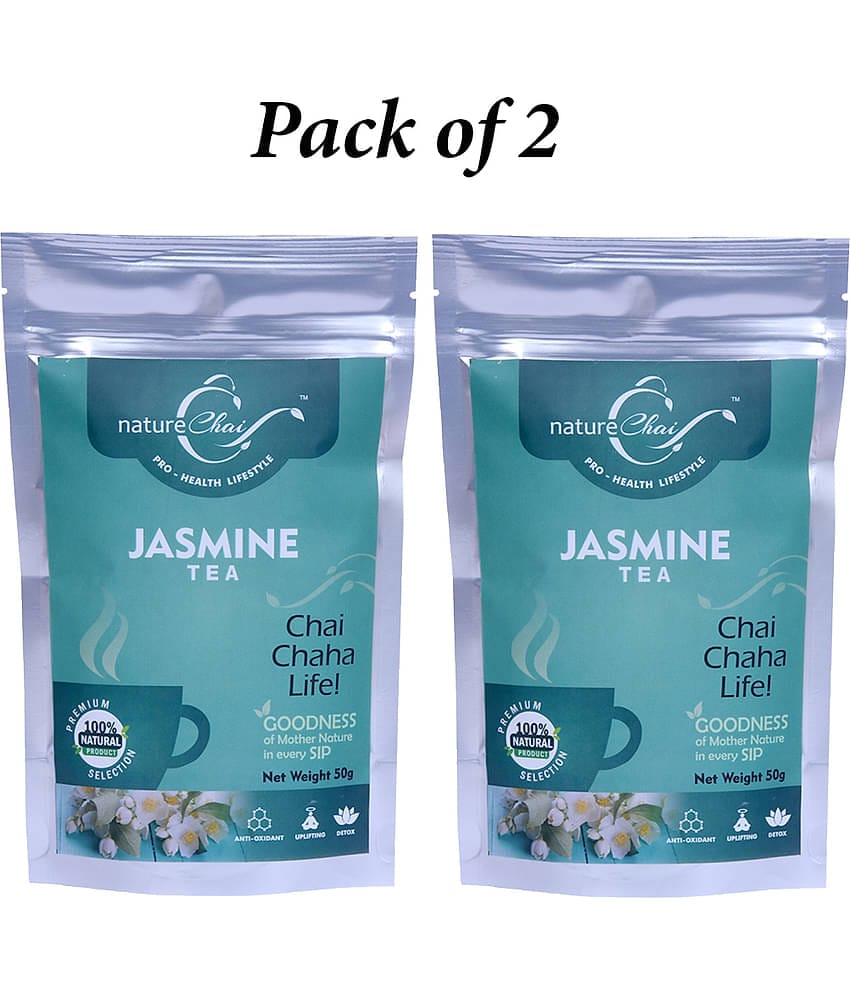 nature Chai Assam Tea Loose Leaf Jasmine 50 gm Pack of 2