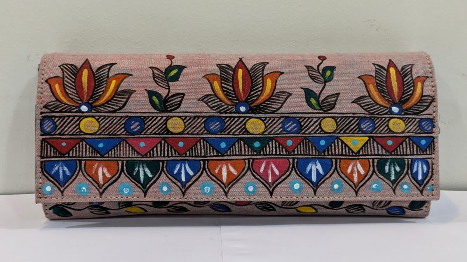 Kalakrishta Clutch  -  Khadi Cotton Red