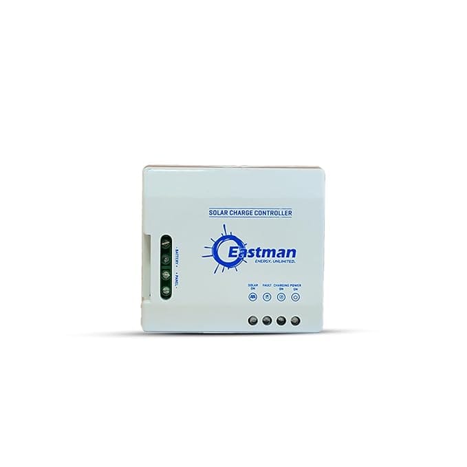 Eastman 20A PWM Solar Charge Controller | Auto 12V/24V | Dual USB Output | LED Status Display | Wall Mountable | for Lead-Acid Batteries | Warranty 12 Months.