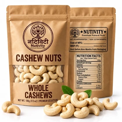 Nutivity Premium Whole Cashew Nuts  Natural Kaju - 0 unit