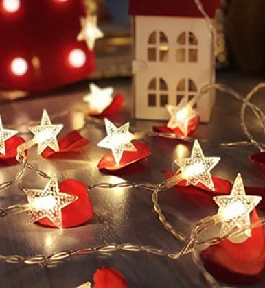 Star Lights 20 Pcs Decoration Items for Birthday Indoor Outdoor Diwali Navratri Wedding Christmas Tree Wall Garden Warm White 3M Fairy Light