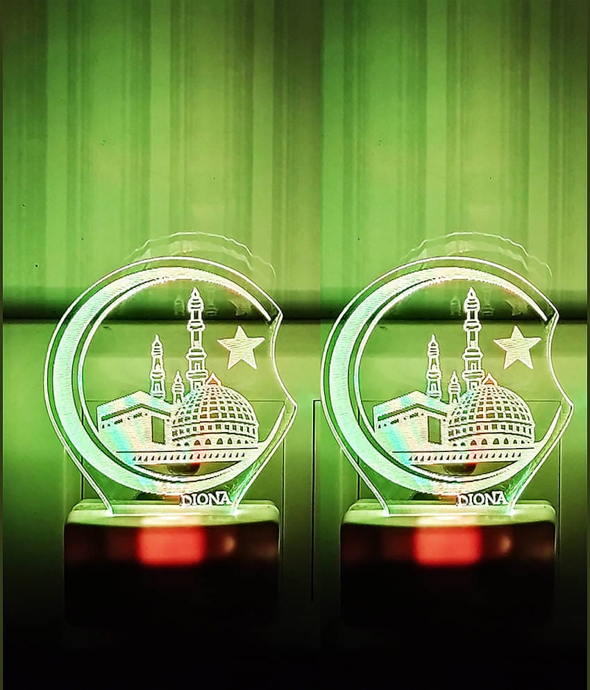 DIONA Night lamp Islam Macca Madina/Mosque Color Changing LED 3D Night Light