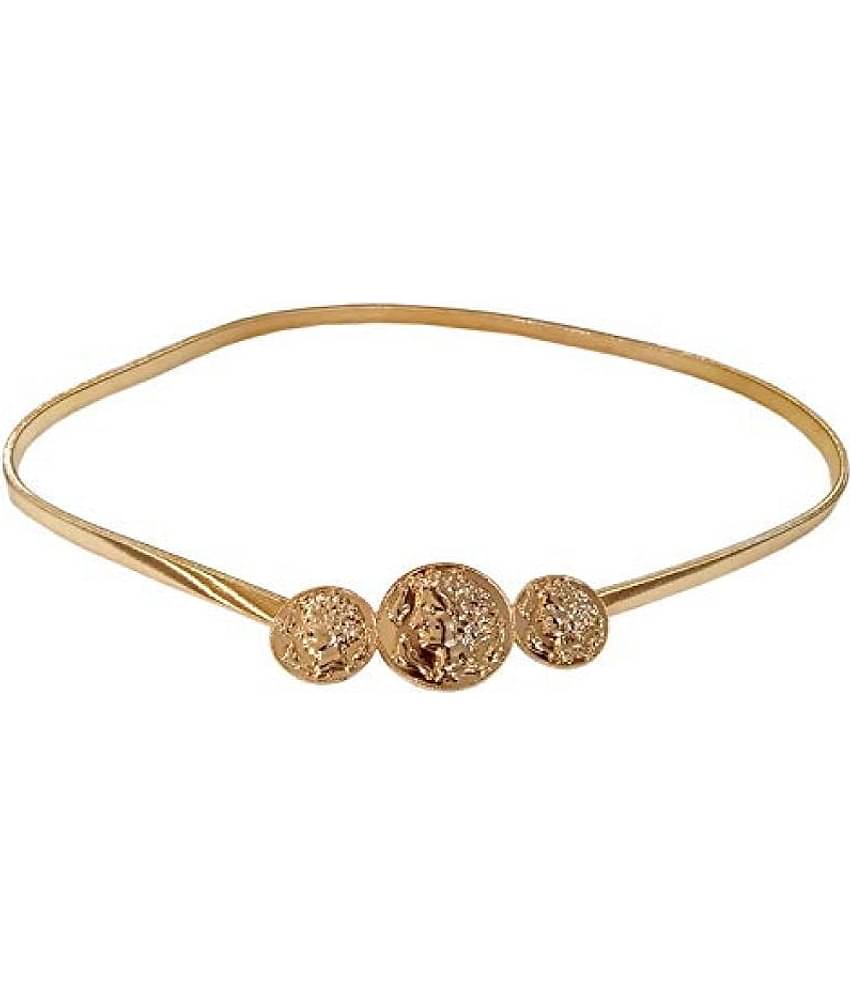 Livisorb Women's Metallic Stretchable Belt (Bl4047, Golden, Free Size)