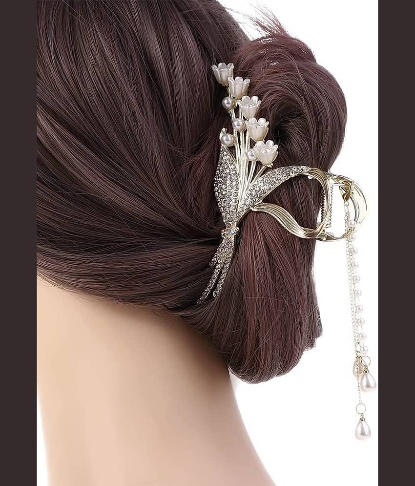 Rhosyn Gold Women's Hair Clip ( Pack of 1 )