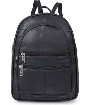 CIMONI Backpack Pure Leather Set of 1 ( Black )