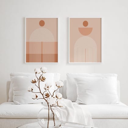Harmony - Abstract Wall Arts (Set of 2)-11 x 14 inches / White Frame