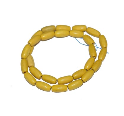 Painted Wooden Beads for Jewelry Making , BWWB-48-Per Packet of Approx 184 Pcs / 15X8 MM / Yellow
