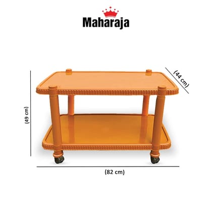 MAHARAJA Plastic Center Trolley Tea or Coffee Table with Wheels/Coffee Table for Home, Living Room, Balcony, Outdoor, Home, Office
