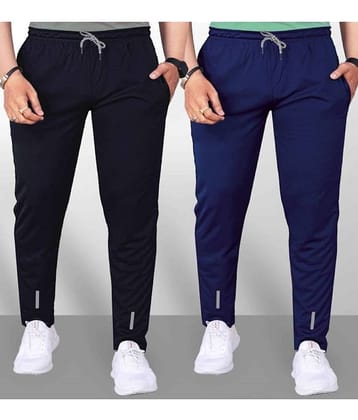 Leavess Blue Polyester Men's Trackpants ( Pack of 2 )