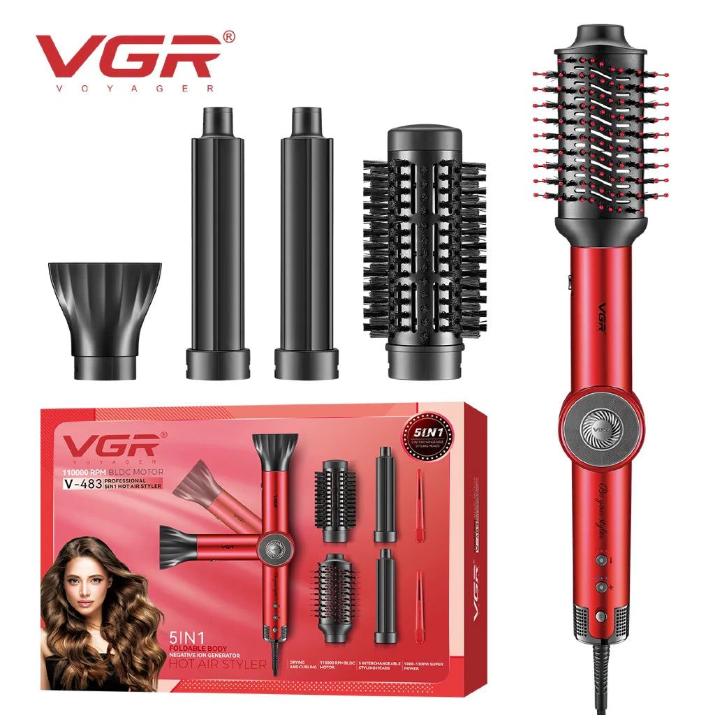 VGR 5-In-1 Hot Air Styler (V-483, Red)