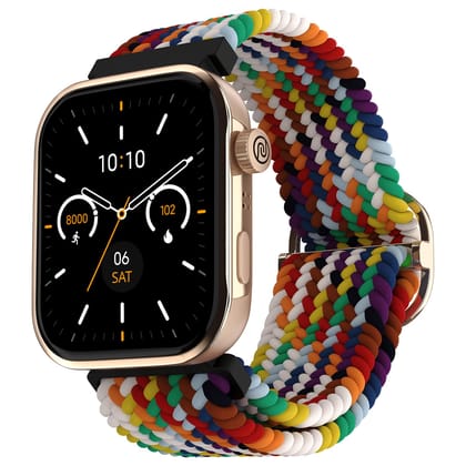 Noise Pro 5 Smart Watch with 1.85" AMOLED Display, BT Calling, New DIY Watch Faces, Ultra Personalization with Smart Dock, Productivity Suite, 100 Sports Modes and More (Rainbow Weave), Multi Noise Pro 5 Smart Watch with 1.85" AMOLED Display, BT Calling,