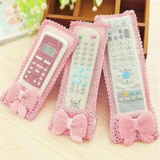 Remote Cover Set of 3 Bow Knot Remote CoverIdeal for D2H,DTH Remote Air-Conditioner(AC)