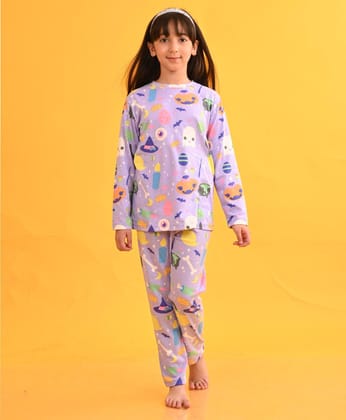 HALLOWEEN LONG SLEEVES PYJAMA SET - PURPLE-0-6 MONTHS / 2N / PURPLE