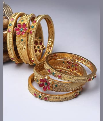 Sukkhi Red Bangle Set ( Pack of 6 )