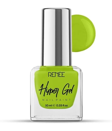 RENEE Hyper Gel Nail Paint- Lime Green, Quick Drying, Glossy Finish, Long Lasting, 10ml