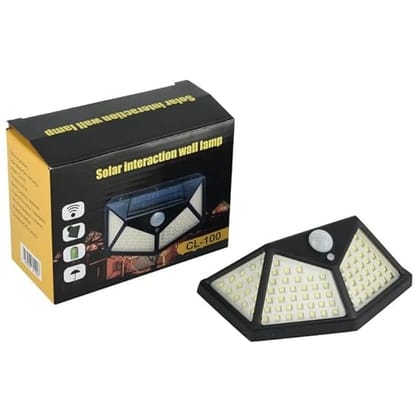 Solar Rechargable Light Outdoor 100 LEDs Solar Motion Sensor Light with Solar Panel and 3 Modes