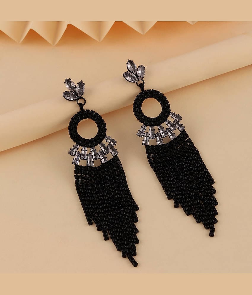 Bhagya Lakshmi Black Drop Earrings ( Pack of 1 )