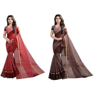 SVB Multicolour Art  Silk Saree With Blouse Piece