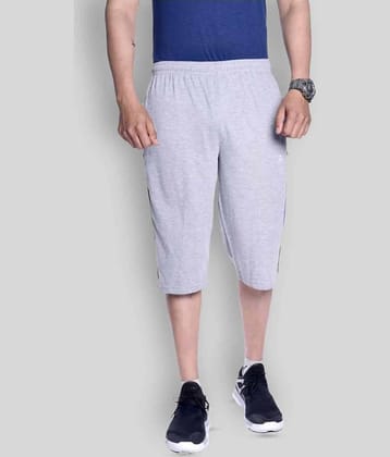 Zeffit - Grey Cotton Blend Men's Three-Fourths ( Pack of 1 )