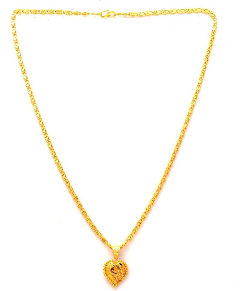 Jewar Mandi New Design Gold Plated Locket/Pendant with Link Chain Daily use for Men, Women & Girls, Boys