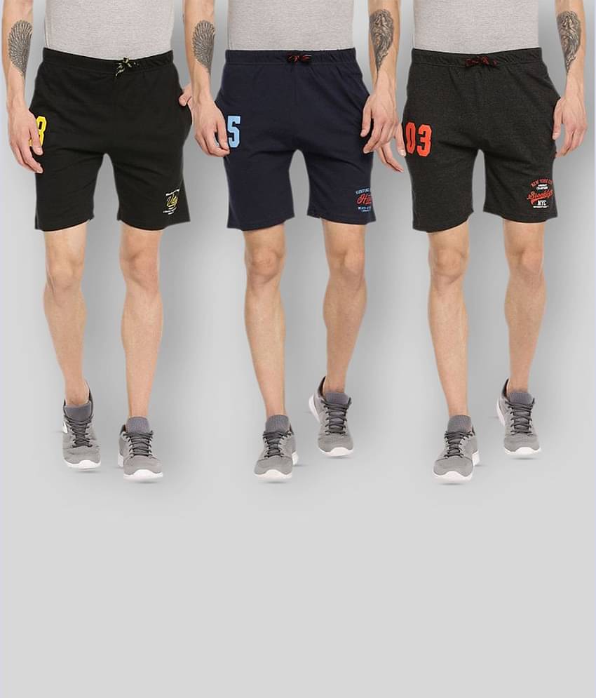 Ardeur - Multi Cotton Blend Men's Shorts ( Pack of 3 )