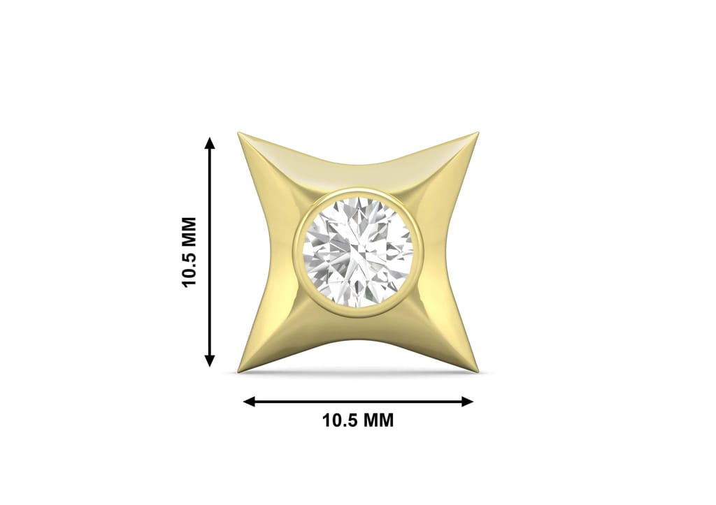 Concaved Quad Bezel Men's Ear Stud (1 Pc Only)