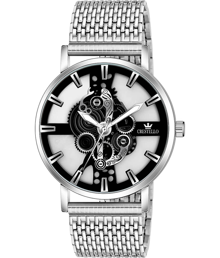 Crestello Silver Metal Analog Men's Watch