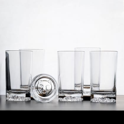 Tall Animal Shadow Glasses - Set of 6-Bear