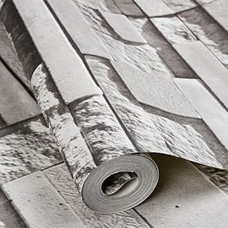 Eurotex PVC Wall Wallpaper / 3D Stone Design Wallpaper for Covering for Living Room, Bed Room Walls (0.53x10Mtr / 57503)