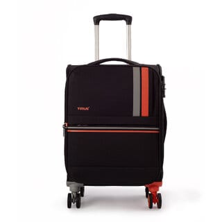 Timus Sportive Soft Sided Premium Polyester 8 Wheels with 360 Degree Rotational Small Cabin Trolley Bagin Built TSA Loc