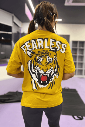 Fearless Roar Oversized T-shirt (Mustard)-S