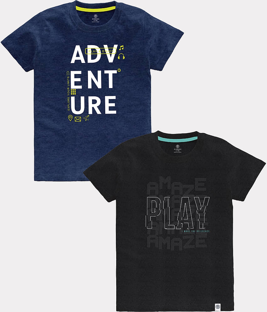 CODEZ Pack of 2 Boys Cotton Polo T-Shirt ( Multicolor )