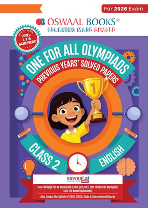 Oswaal One for all Olympiads previous year solved paper prep Guide English class 2 Exam-2 June 2026 Oswaal One for all Olympiads previous year solved paper prep Guide English class 2 Exam-2 June 2026