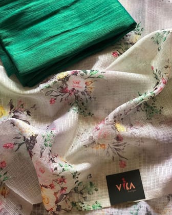 AWESOME LINEN COTTON PRINTED SAREE - 2277