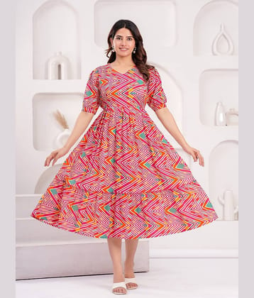 Nevisha Style Red Cotton Women's Maternity Dress ( Pack of 1 )