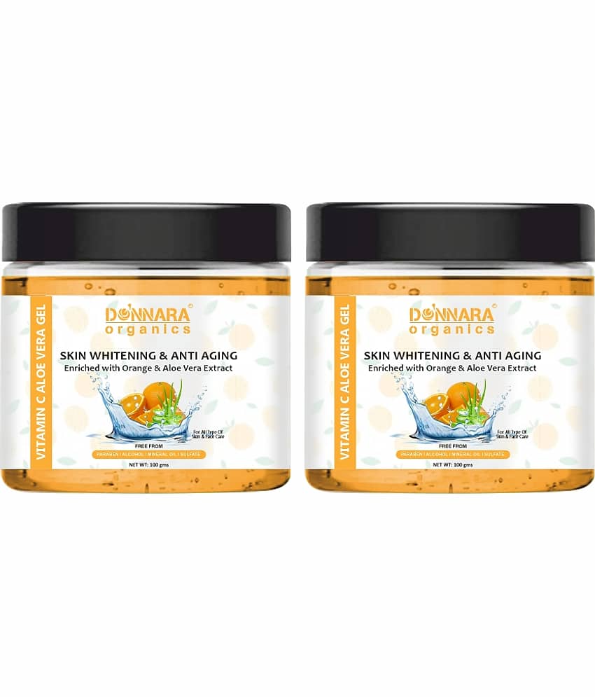 Donnara Organics Vitamin C Aloe Vera Face Gel Enriched with Orange Extract for Anti Aging Combo Pack of 2 of 100 Grams(200 Grams)